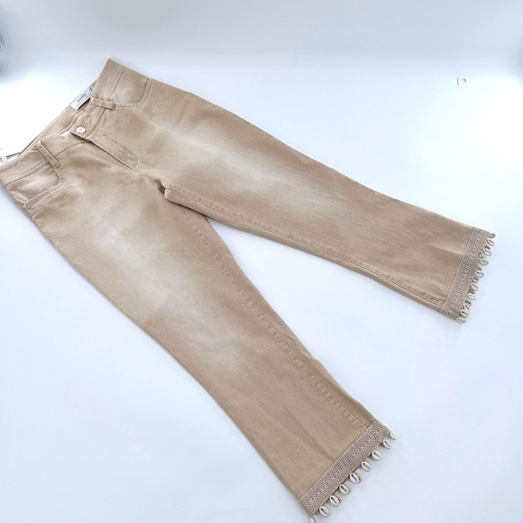 M miette High Waist hobo style cream color trim on the bottom with shells pants - Picture 14 of 14